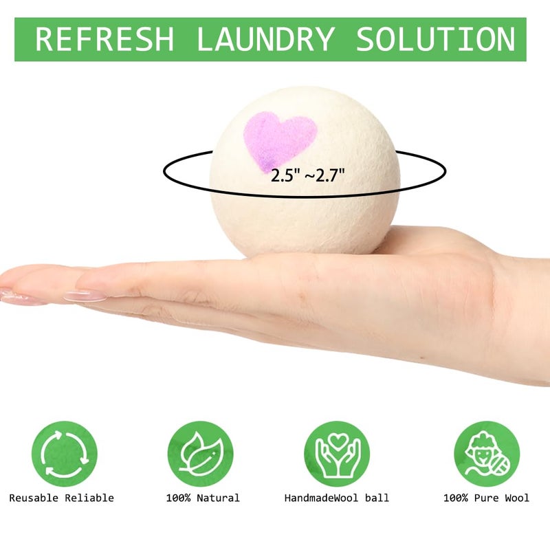 Wool Dryer Balls Reusable Natural Fabric Softener 100% New Zealand Wool Balls for Dryer Reduce Clothing Wrinkles and Saves Drying Time - Image 2